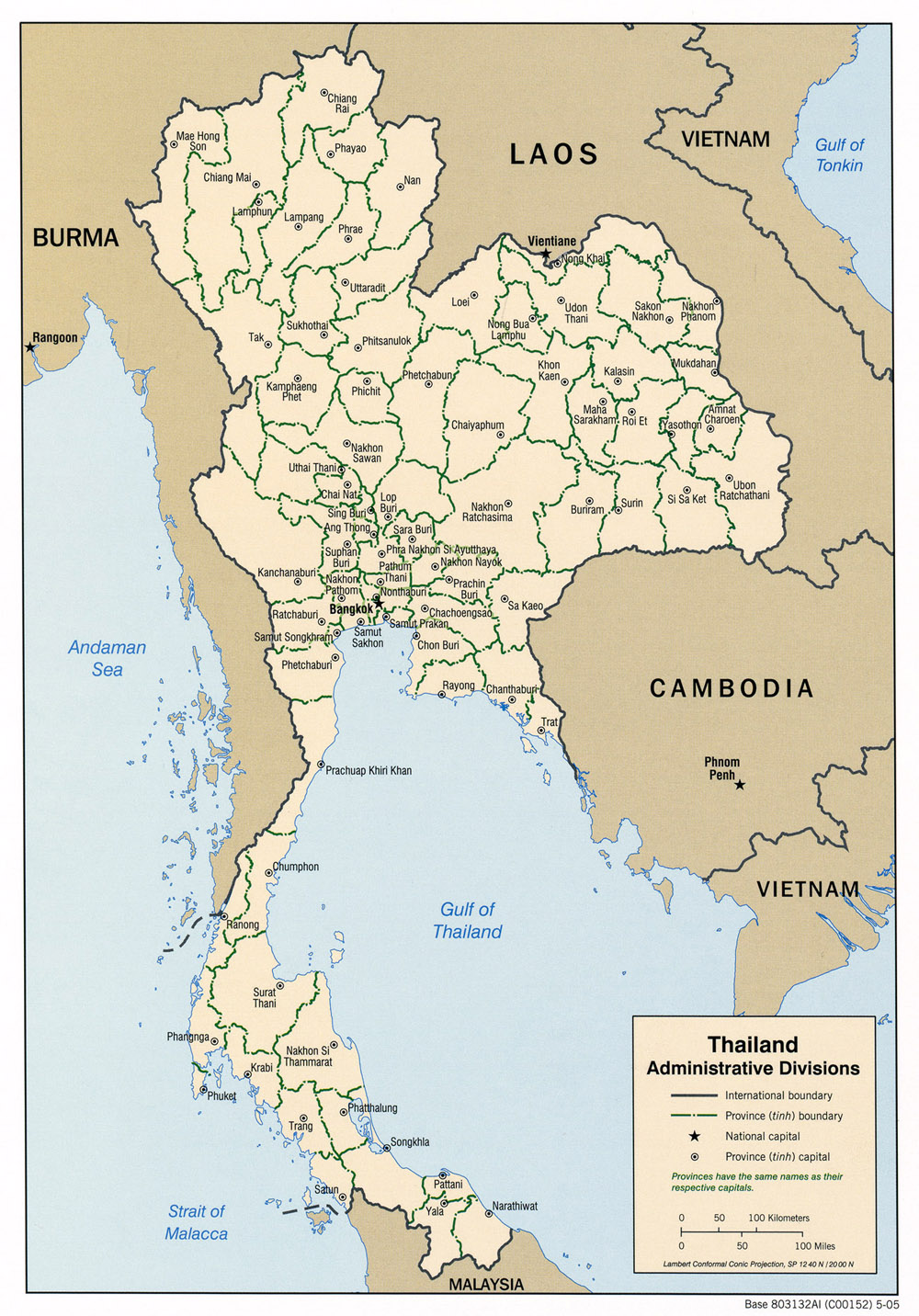 Karte Thailand