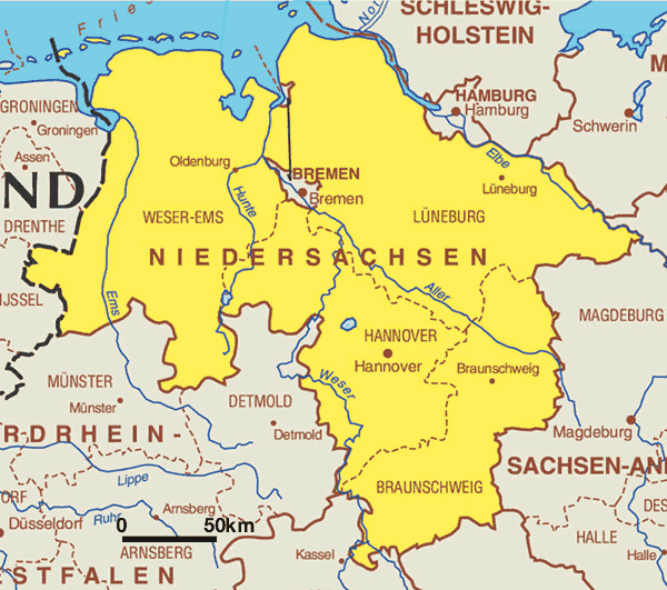 Karte Niedersachsen