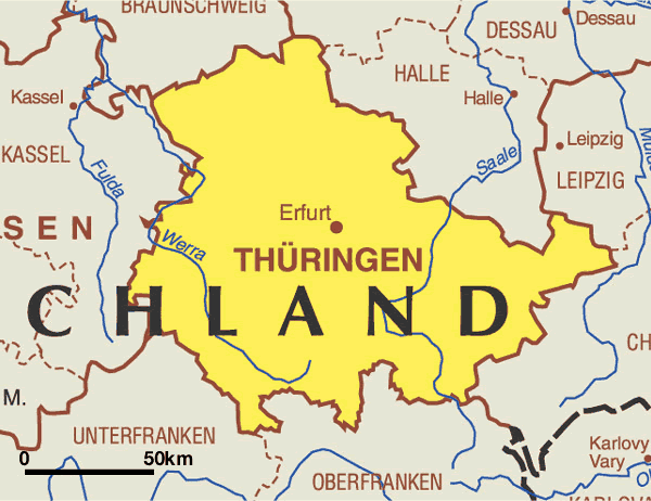 Karte Thringen