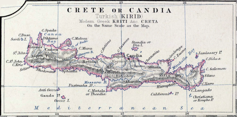Historische Karte Kreta