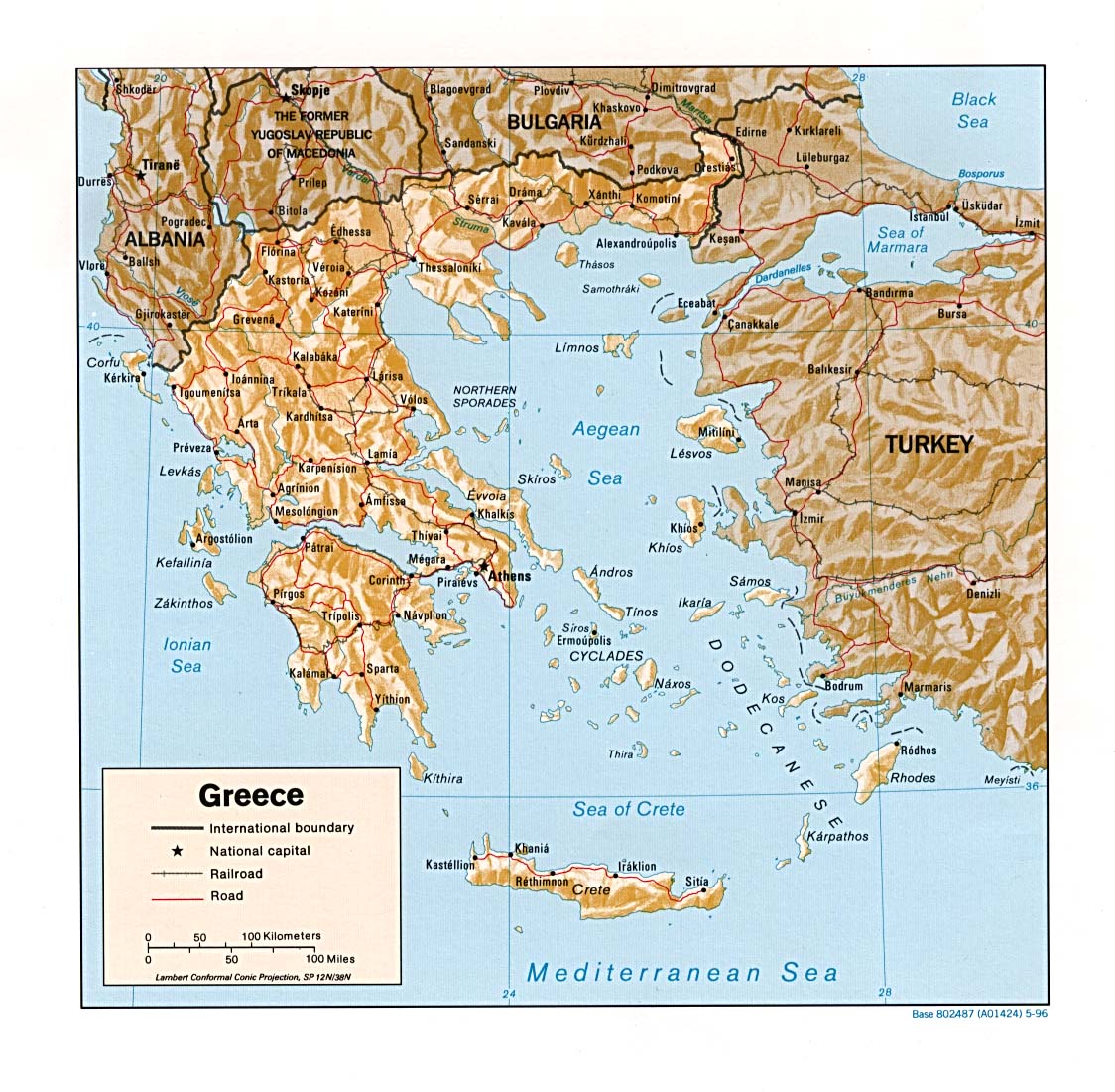 Reliefkarte Giechenland