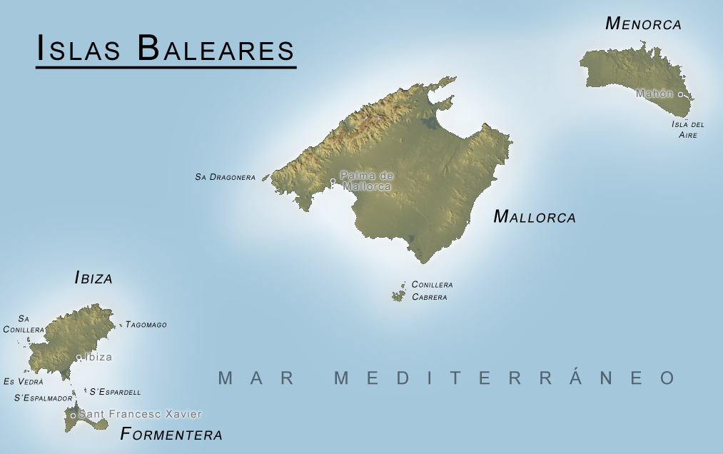 Karte Blearen Inseln Spanien