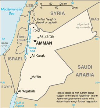 Karte Jordanien